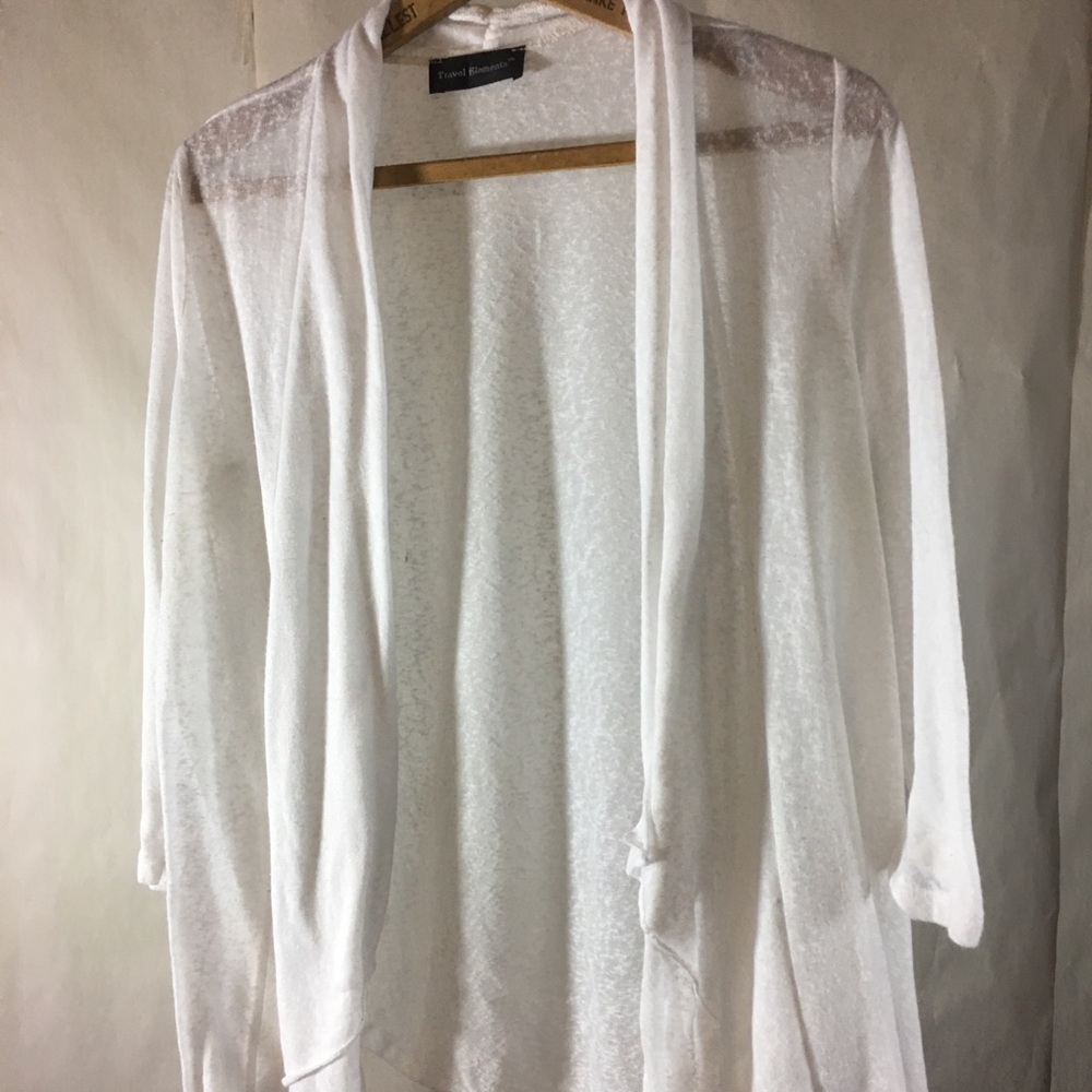 White sheer cardigan